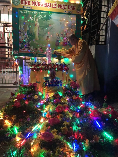 Dong Cao Pagoda granting the merit certificate to Buddhists having  the design of Lumbini garden at home.